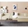 Chaise-longue em linho creme à esquerda APRICA