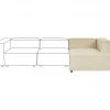 Chaise-longue em linho creme à esquerda APRICA