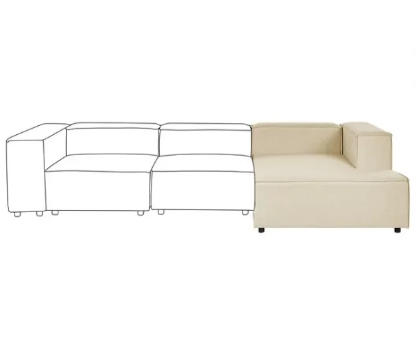 Chaise-longue em linho creme à esquerda APRICA