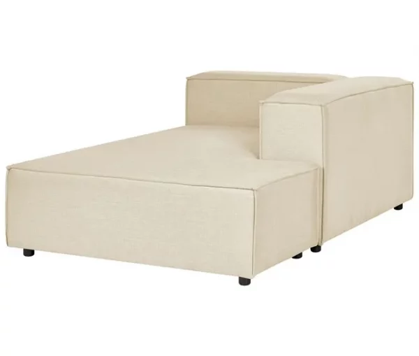Chaise-longue em linho creme à esquerda APRICA
