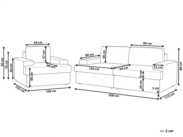 Sofa Set, ALLA, taupe