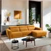 Chaise longue 4 lugares relax elétrico DRAX direito mostarda