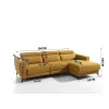 Chaise longue 4 lugares relax elétrico DRAX direito mostarda