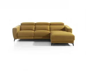 Chaise longue 4 lugares relax elétrico DRAX direito mostarda