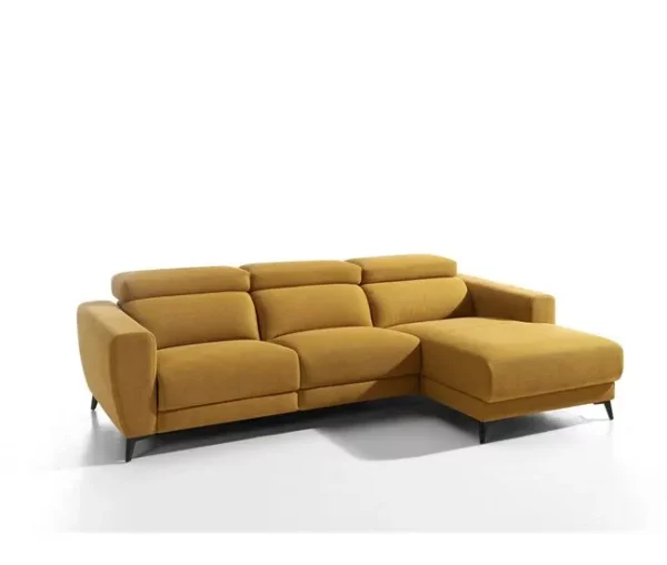 Chaise longue 4 lugares relax elétrico DRAX direito mostarda