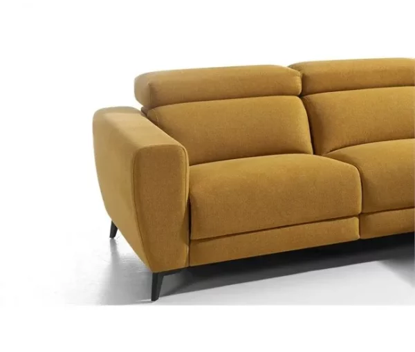Chaise longue 4 lugares relax elétrico DRAX direito mostarda