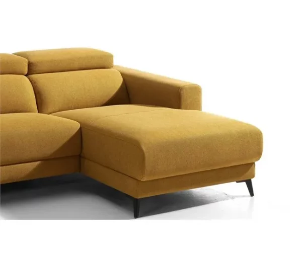 Chaise longue 4 lugares relax elétrico DRAX direito mostarda