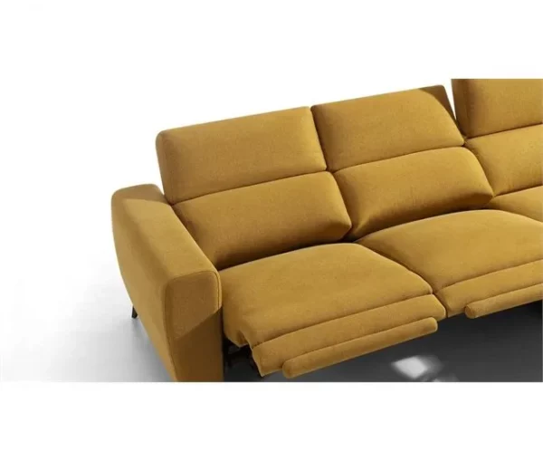 Chaise longue 4 lugares relax elétrico DRAX direito mostarda