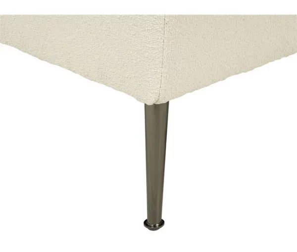 Chaise-longue à direita em tecido bouclé branco creme RIOM