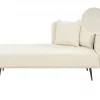 Chaise-longue à direita em tecido bouclé branco creme RIOM