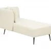 Chaise-longue à direita em tecido bouclé branco creme RIOM