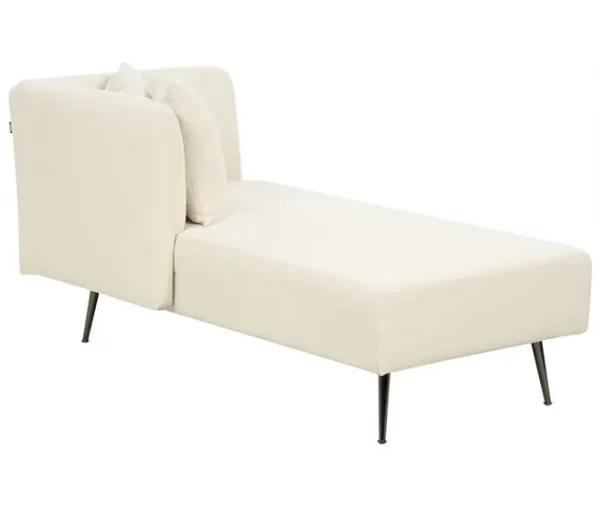 Chaise-longue à direita em tecido bouclé branco creme RIOM