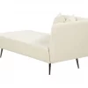 Chaise-longue à direita em tecido bouclé branco creme RIOM