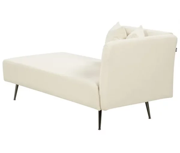 Chaise-longue à direita em tecido bouclé branco creme RIOM