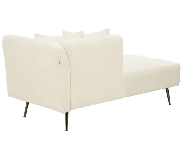 Chaise-longue à direita em tecido bouclé branco creme RIOM