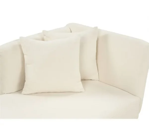 Chaise-longue à direita em tecido bouclé branco creme RIOM