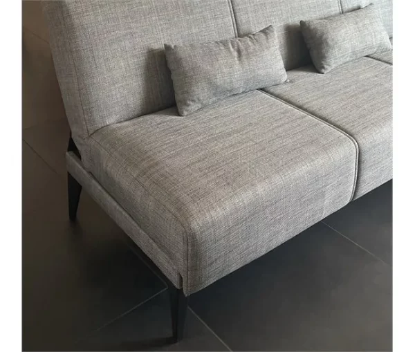 Sofá cama Dfavill, Sofá cama de tecido, Sofá cama com mecanismo de abertura por clique, Sofá cama com almofadas, 190x70h80 cm, Cinza