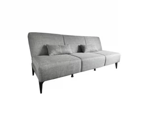 Sofá cama Dfavill, Sofá cama de tecido, Sofá cama com mecanismo de abertura por clique, Sofá cama com almofadas, 190x70h80 cm, Cinza