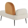 Chaise-longue com encosto à esquerda em veludo branco ARCEY