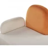 Chaise-longue com encosto à esquerda em veludo branco ARCEY