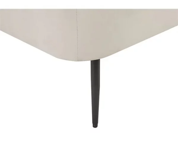 Chaise-longue com encosto à esquerda em veludo branco ARCEY