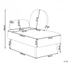 Chaise-longue com encosto à esquerda em veludo branco ARCEY