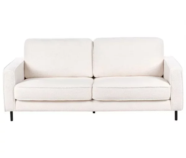 Sofá de 3 lugares em tecido bouclé branco SAVALEN