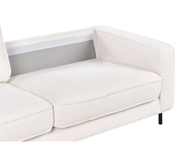 Sofá de 3 lugares em tecido bouclé branco SAVALEN