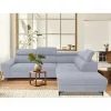 Sofá de canto com cama WESLEY dereita 4 lugares cinza