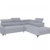 Sofá de canto com cama WESLEY dereita 4 lugares cinza