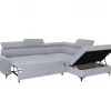 Sofá de canto com cama WESLEY dereita 4 lugares cinza