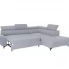 Sofá de canto com cama WESLEY dereita 4 lugares cinza