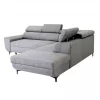 Sofá de canto com cama WESLEY dereita 4 lugares cinza
