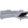 Sofá de canto com cama WESLEY dereita 4 lugares cinza