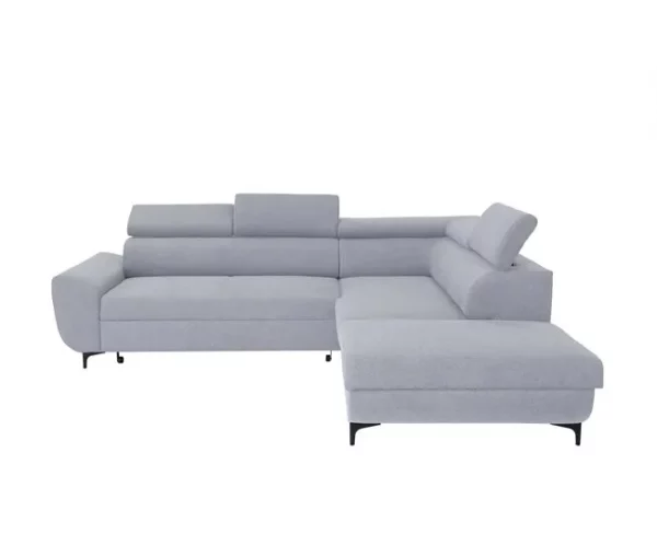 Sofá de canto com cama WESLEY dereita 4 lugares cinza
