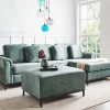 Sofa OSLO L Teal Velvet + ottoman DEF