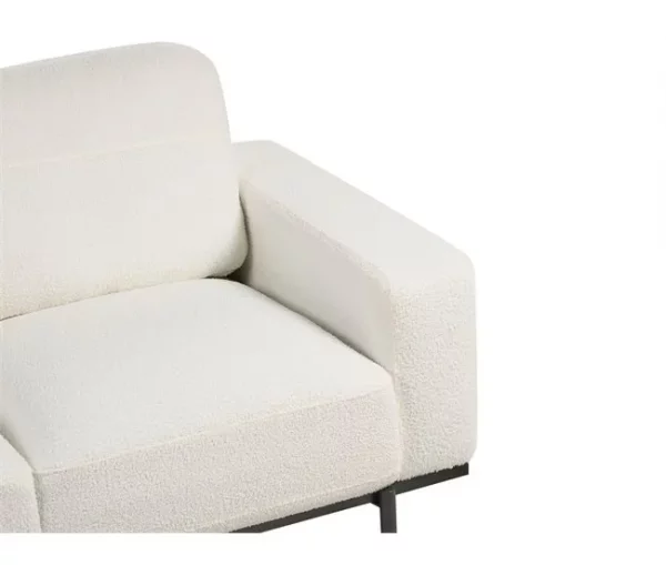 Sofá 2 lugares em tecido bouclé branco SOVIK