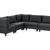 5-Seater Modular Corner Sofa UNSTAD Black DEF
