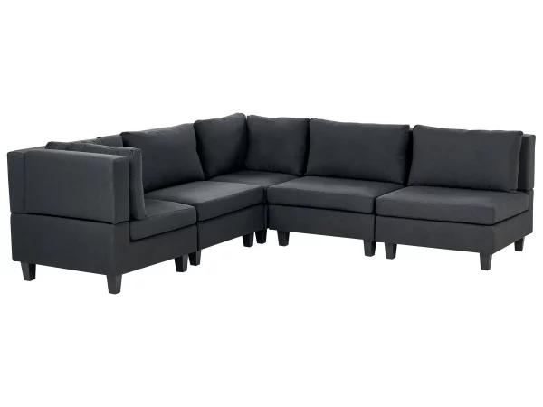 5-Seater Modular Corner Sofa UNSTAD Black DEF