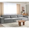 Sofá modular 3 lugares em tecido cinzento HELLNAR