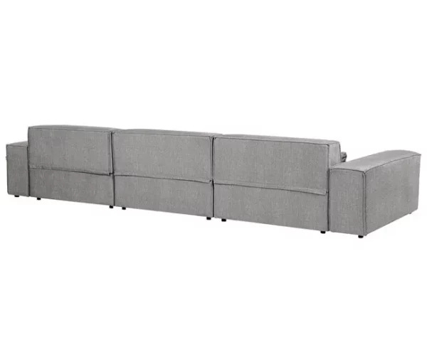 Sofá modular 3 lugares em tecido cinzento HELLNAR