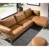 Sofá chaise longue direito em pele 6232