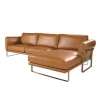 Sofá chaise longue direito em pele 6232
