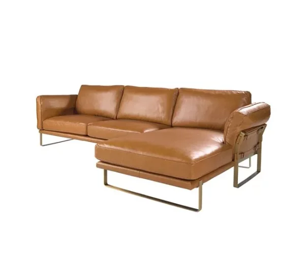 Sofá chaise longue direito em pele 6232