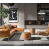Sofá chaise longue direito em pele 6232