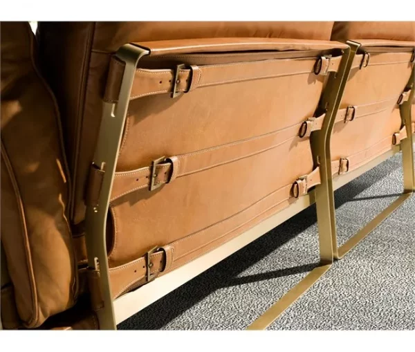 Sofá chaise longue direito em pele 6232