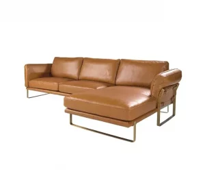 Sofá chaise longue direito em pele 6232