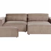 2 Seater L w Ottoman, HELLNAR, Brown,DEF