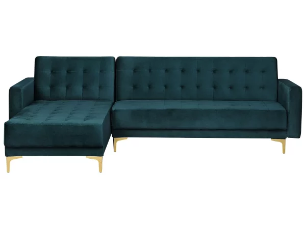 Sofa links/rechts ABERDEEN Samt blaugrün CH