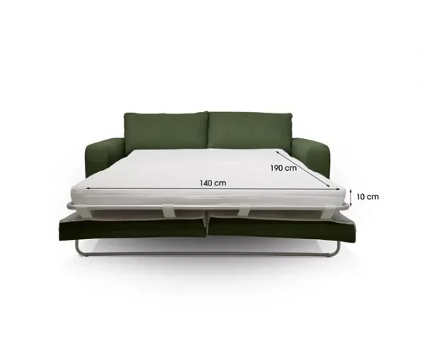 Sofá cama de 2 lugares SWEET com abertura italiana cor verde água